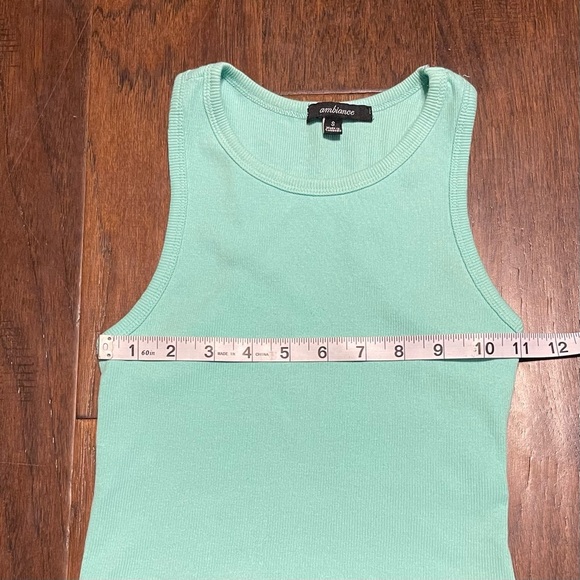 Ambiance Teal Stretch Ribbed Racerback Sleeveless Tank Top - Picture 4 of 6